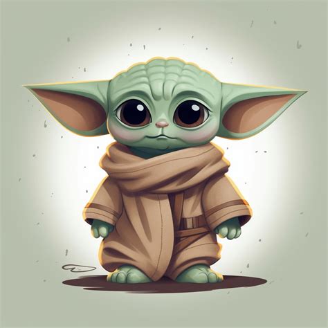 Niedliche animierte Baby Yoda Star Wars Mandalorianer Digitales Bild ...