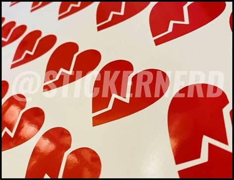 Broken Heart Sticker - Hearts Decal - Heart Broken Die Cut Stickers – StickerNerd.com