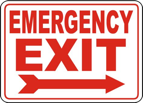 Emergency Exit (Right Arrow) Sign - Save 10% Instantly