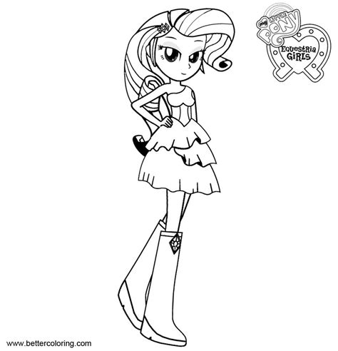 My Little Pony Equestria Girls Coloring Pages Rarity - Free Printable Coloring Pages