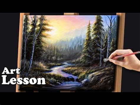 Painting a Realistic Sunrise Landscape - YouTube