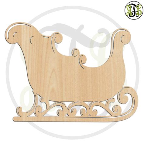 Santa's Sleigh 180092 Christmas Cutout unfinished wood - Etsy España