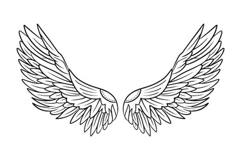 Premium Vector | Sketch angel wings. Angel feather wing. Vector illustration.