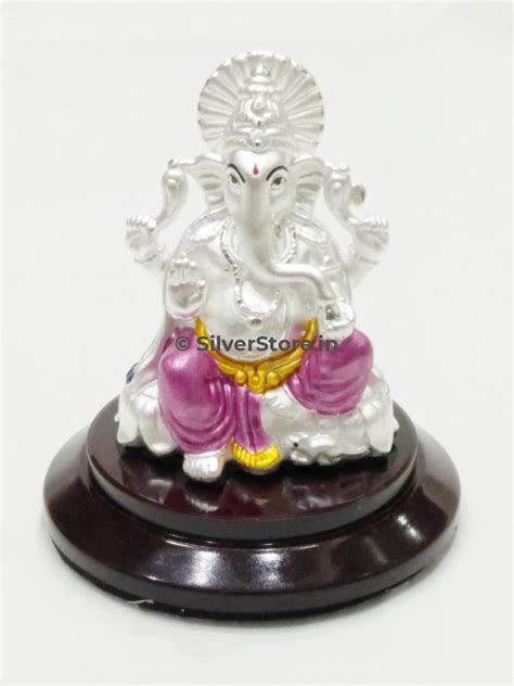 Buy Pure Silver Ganesh Idol Online -999 Pure Silver Ganesh Idol at Best ...