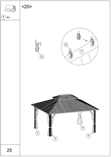 EROMMY XWG-213TN Metal Double Roof Gazebo Instruction Manual