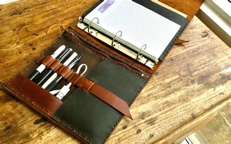 Binder Organizer / Personal Planner Binder Organizer / Handmade Leather Notebook Binder / Half ...