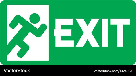 Green exit emergency sign Royalty Free Vector Image