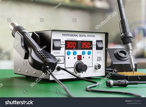 Soldering Iron Digital Station On Workplace Stock Illustration 1171549513 | Shutterstock