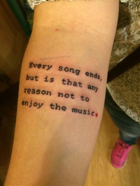 One tree hill music quote tattoo Music Quote Tattoos, Tattoo Quotes For Men, Tattoo Quotes About ...