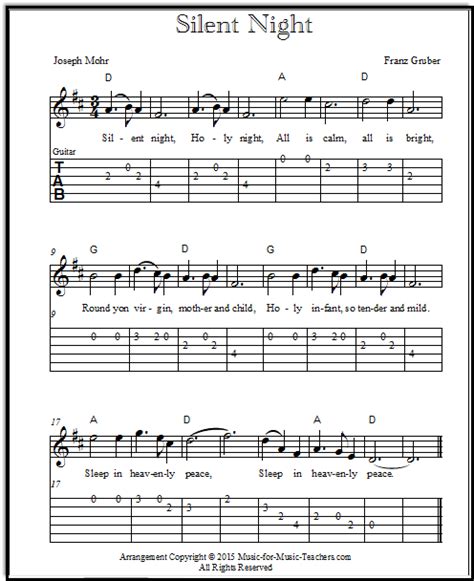 Guitar Chords Silent Night | Musical Chords