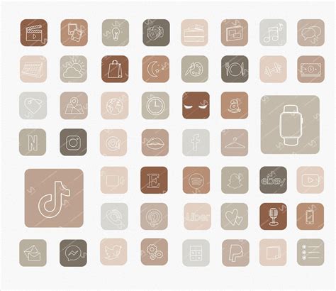 Neutral AESTHETIC 50 iPhone iOS 14 APP ICONS Widgetsmith | Etsy | App ...