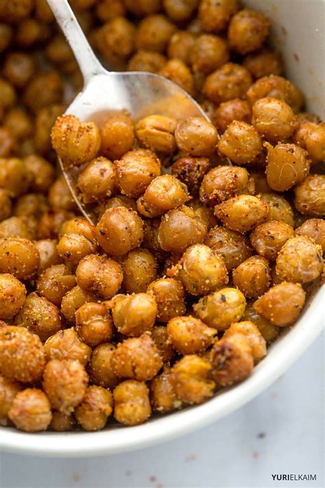 Spicy Garlic Oven-Roasted Chickpeas | Yuri Elkaim