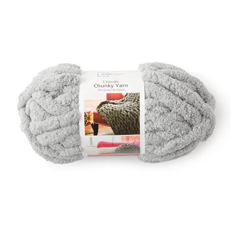 Mainstays Chunky Chenille Yarn, Soft Silver, 31.7 yards - Walmart.com