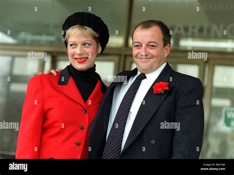 Tim Healy actor at wedding to Actress Denise Welch October 1988 Stock Photo - Alamy