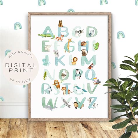 ABC Poster Alphabet Poster Animal Alphabet Print Educational - Etsy