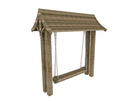 Wooden Garden Canopy Swing Free 3d Model - .Max, .Vray - Open3dModel