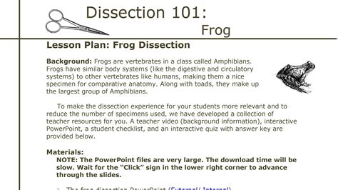 Dissection 101 | Frog Dissection: Lesson Plan | PBS LearningMedia