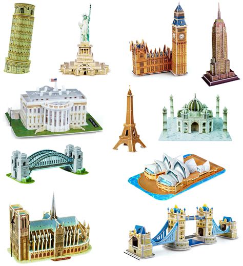 3D Famous Buildings Landmarks Architecture Models Jigsaw Puzzles Sets Toys & Games Jigsaws & Puzzles