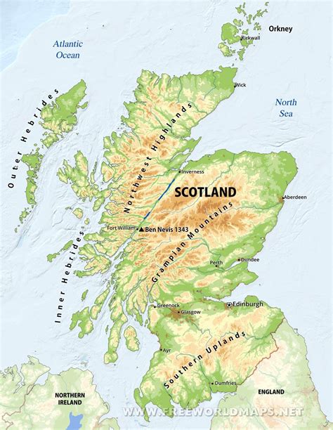 Scotland Physical Map