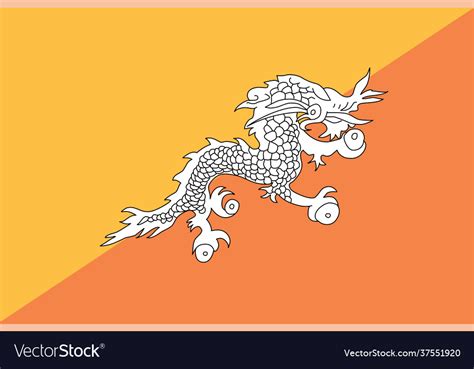 Bhutan flag Royalty Free Vector Image - VectorStock