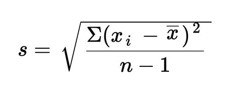 Sample Standard Deviation Formula