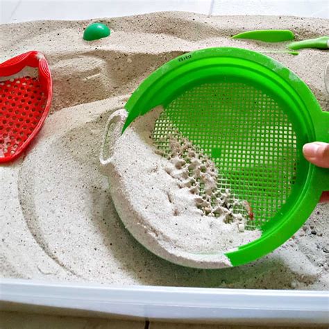 Sandbox play with sifters - simple sand play for toddlers - My Bored ...