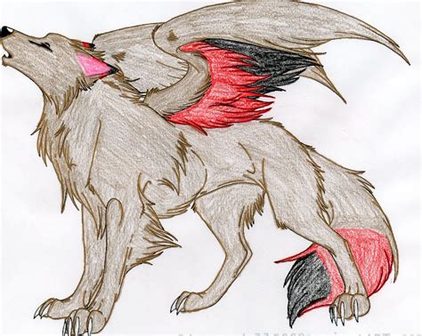 Wolf Drawing With Wings at GetDrawings | Free download