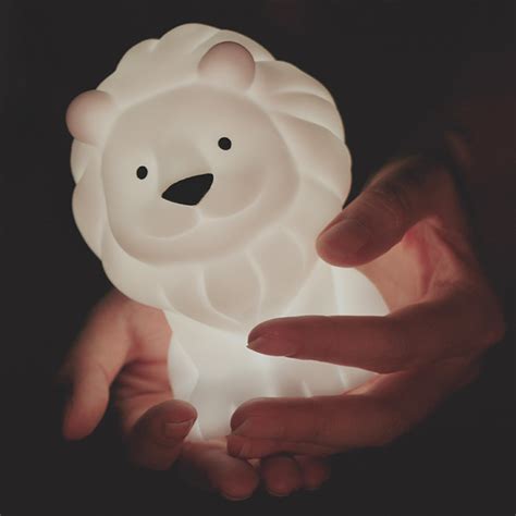 Cute White Lion Room Decor LED Kids Night Light - BC44T - Apluslite Professional Baby Night ...