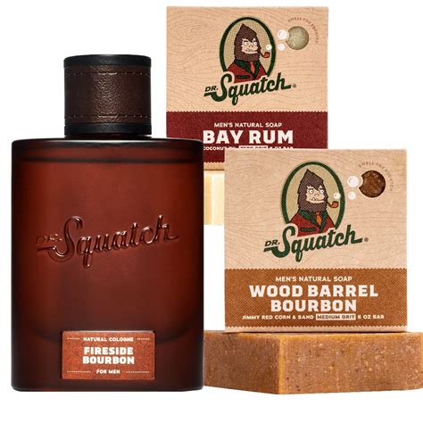 Amazon.com : Dr. Squatch Men's Cologne and Natural Bar Soap - Fireside Bourbon Natural Cologne ...