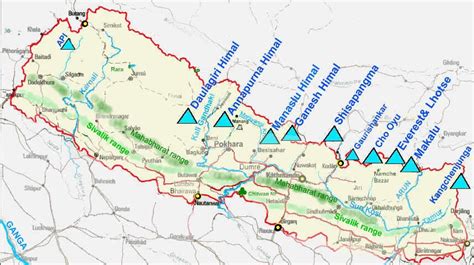 Mountain: map of nepal with mountains