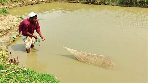 Cast net fishing - Traditional cast net fishing in village with beautifu... Cast Nets, Fishnet ...