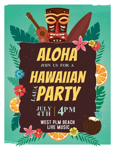 Copy of Aloha Hawaiian Party Template | PosterMyWall