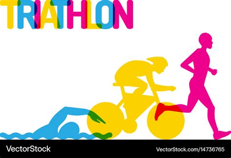 Logo sport triathlon Royalty Free Vector Image