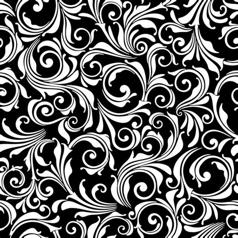 background pattern seamless texture illustration leaf black print vector floral 7892500 Vector ...