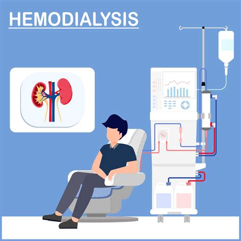 Medical illustration.Young man suffering from kidney disease.sitting on a chair for blood ...