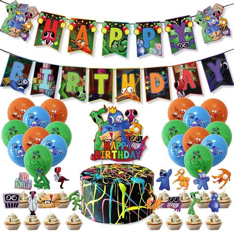 Buy 35 Pcs Roblox Birthday Decorations,Wopin- Roblox Party Decorations, Party Supplies Include ...