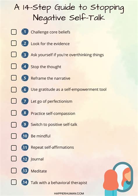 8 Printable Negative Self-Talk Worksheets for 2024 - Happier Human