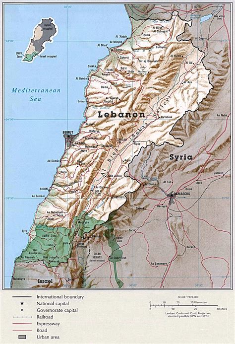 Mapas Imprimidos de Líbano con Posibilidad de Descargar