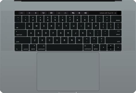 15" MacBook Pro keyboard with Touch Bar - Openclipart