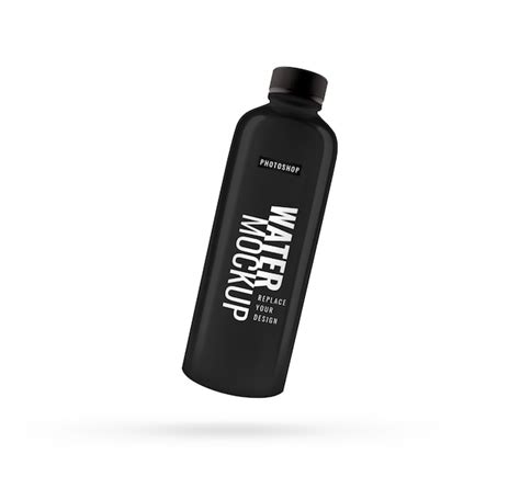 Premium PSD | Black bottle mockup