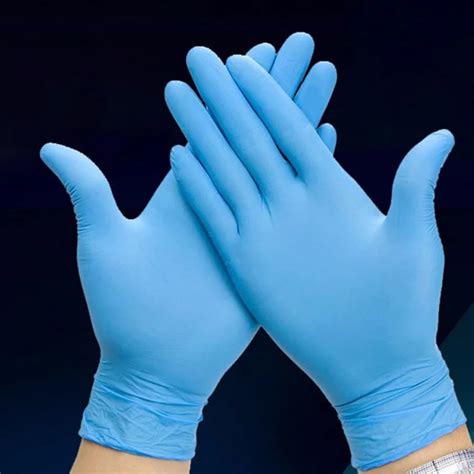 50 Pairs Blue Nitrile Disposable Gloves Wear Resistance Chemical Laboratory Electronics Food ...