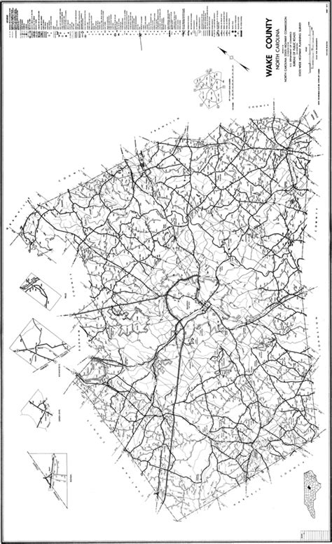 1962 Road Map of Wake County, North Carolina