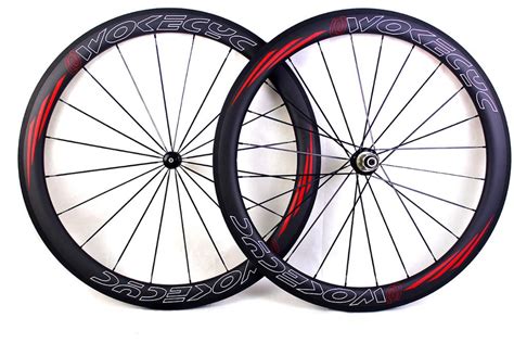 Carbon fiber Road bike wheels 50mm Clincher 700C straight pull carbon hub Carbon bicycle ...