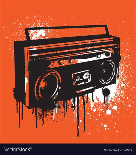 Graffiti stencil boombox Royalty Free Vector Image