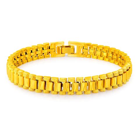 Hot Sale Wide Bracelet 24k Gold Color Plated Vacuum Chains Link Trendy ...