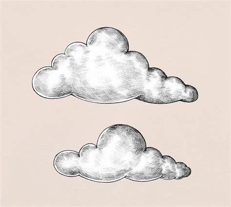 Download free image of Hand-drawn clouds illustration by Noon about drawing black, cloud storage ...