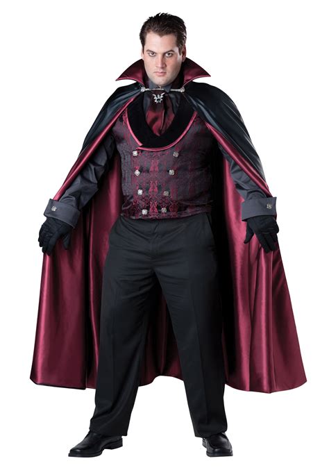 Men's Plus Size Midnight Vampire Costume