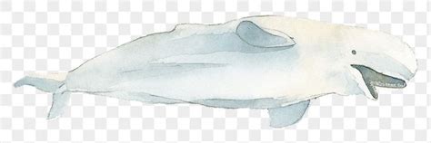 Download premium png of Watercolor painted beluga whale transparent png ...