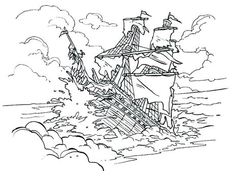 Sunken Pirate Ship Drawing at PaintingValley.com | Explore collection ...