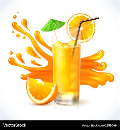 Orange juice ice Royalty Free Vector Image - VectorStock